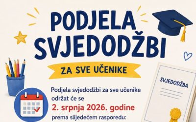 OBAVIJEST – PODJELA SVJEDODŽBI